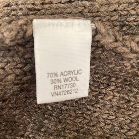 Merona Women Tunic Sweater‎ Vest XL Brown Button Up Wool Blend Office Travel Y3K - Picture 7 of 9